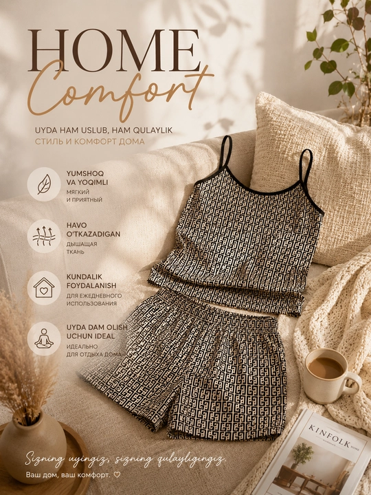 Lyamka va shortikli komplekt pijama