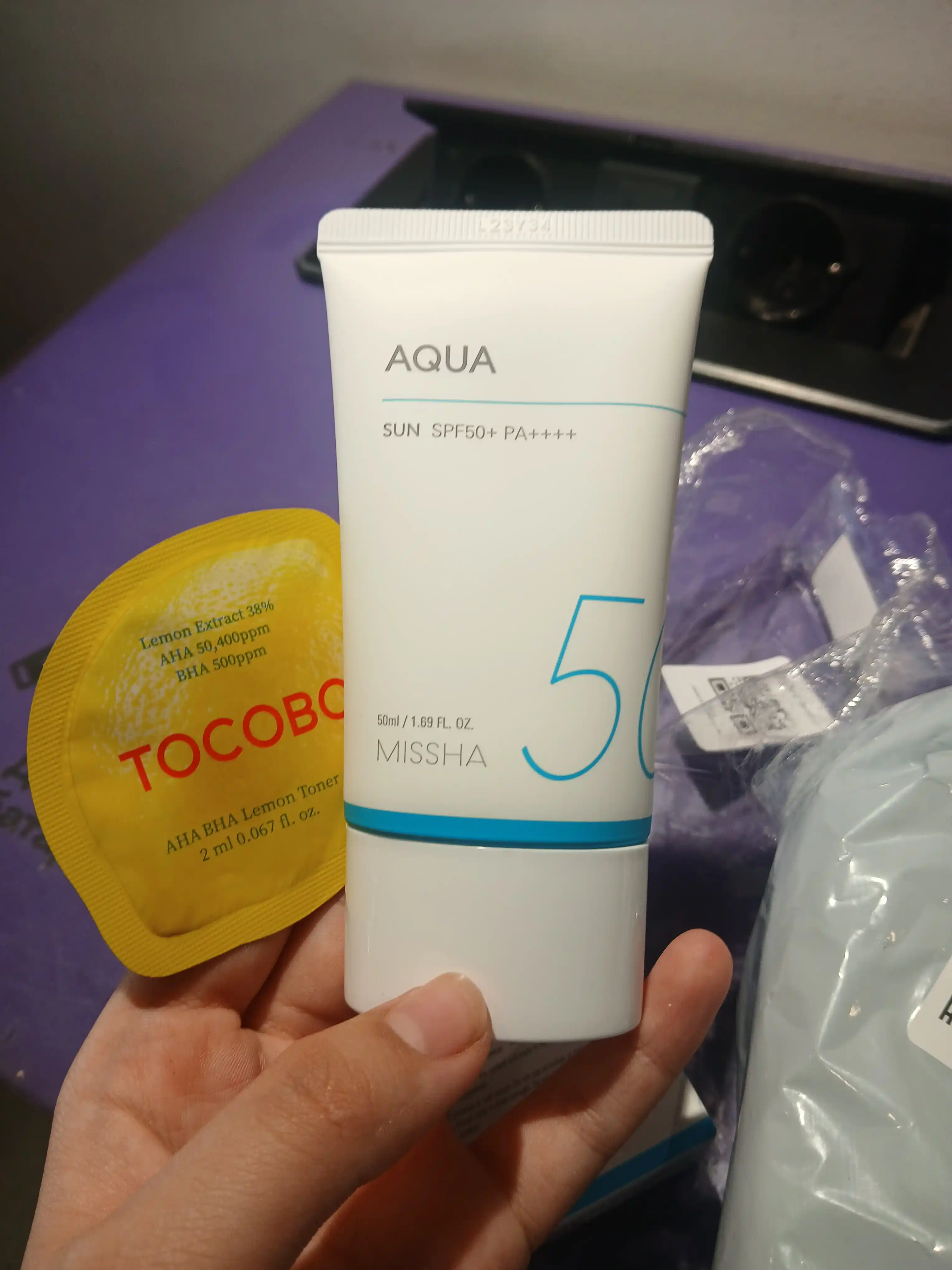 Namlovchi quyosh kremi Missha All Around Safe Block Aqua Sun SPF 50+ Pa++++