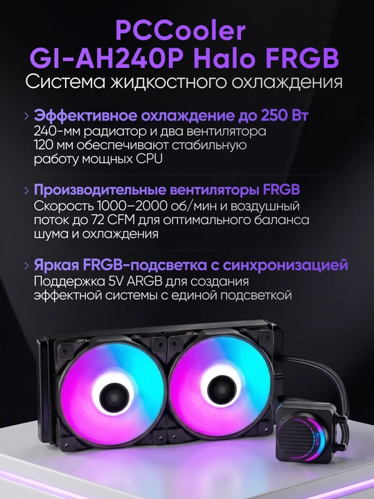 Система охлаждения PCCooler GI-AH240P Halo FRGB - 