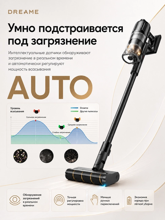 Беспроводной вертикальный пылесос Dreame Z20 Essential, 540 Вт, до 90 минут работы