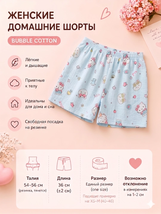 Женские домашние шорты с принтом, свободные, Freesize, 11 видов