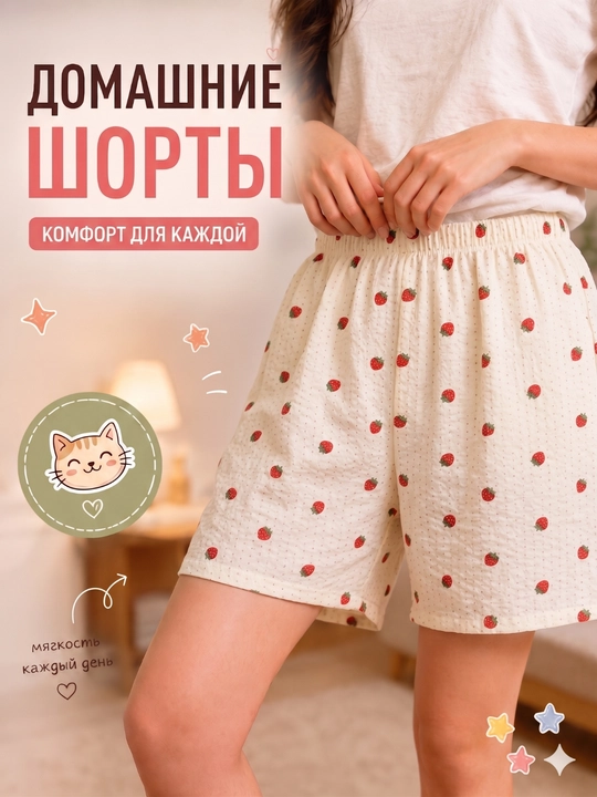 Женские домашние шорты с принтом, свободные, Freesize, 11 видов - 