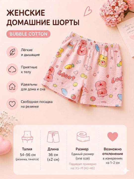 Женские домашние шорты с принтом, свободные, Freesize, 11 видов