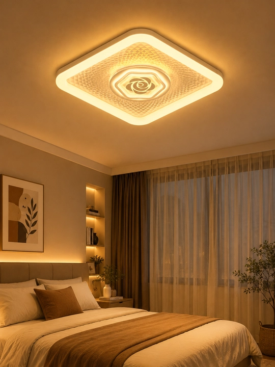 Plafon Hi-Tech LED, qandil, lustra, chiroq, lampo, minimalism uslubida, 3 xil rejim yonish