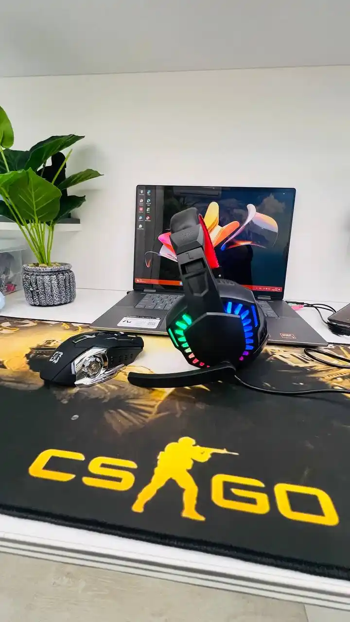 Gaming quloqchina A66+ RGB mishka + katta kovrik to‘plami