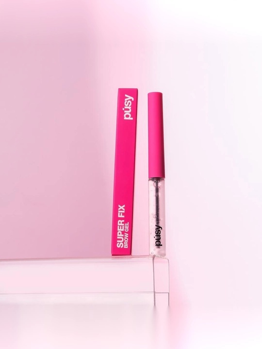 Гель-фиксатор для бровей Pusy Super Brow Fix с розовой крышкой, 5 мл - 