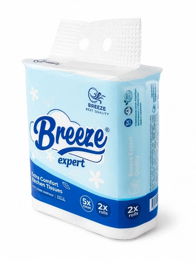 Кухонные бумажные полотенца 2-слойные, 2 рулона Premium Breeze Expert — BRHOME-БУМАЖНЫЕПОЛОТЕНЦА2ШТ