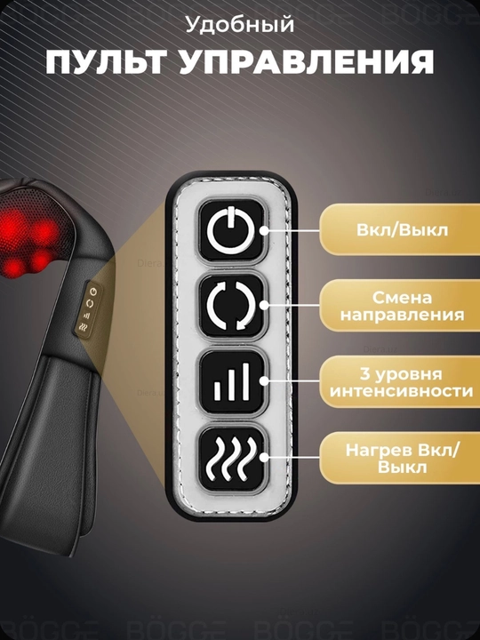 Массажёр для шеи, плеч, поясницы и ног, 4D с функцией подогрева, массажер DIERA MassagePro