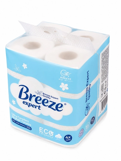 Кухонные бумажные полотенца 2-слойные, 4 рулона Premium Breeze Expert — BRHOME-БУМАЖНЫЕПОЛОТЕНЦА4ШТ