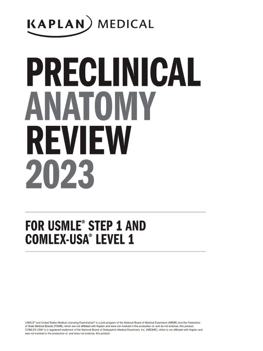 PRECLINICAL ANATOMY REVIEW 2023 — James White