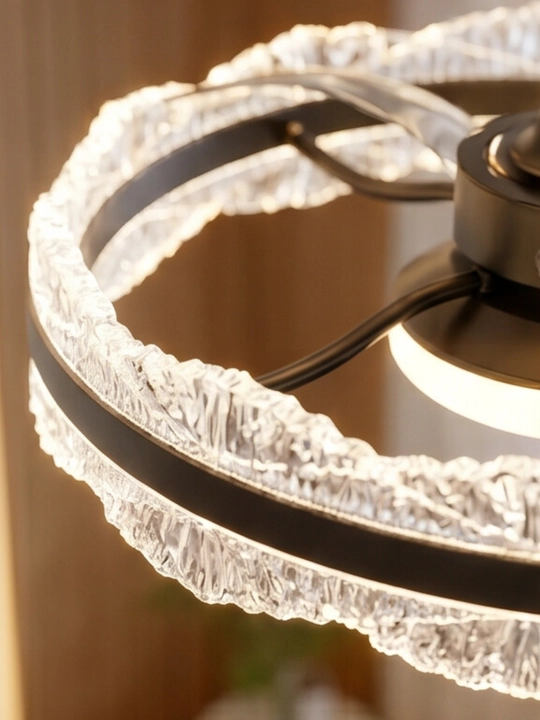 LED ventilyatorli lyustra 60 sm – pultli, 3 rangli yoritish, 6 tezlik rejimi