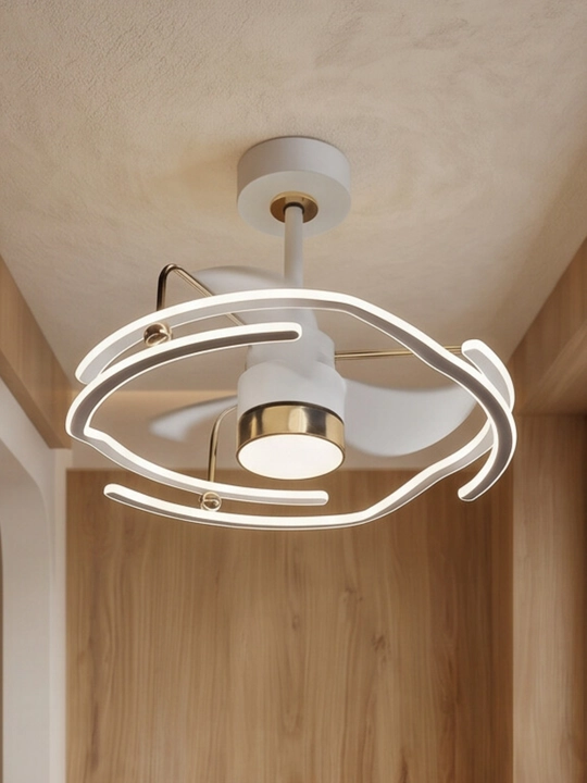 LED ventilyatorli lyustra 60 sm – pultli, 3 rangli yoritish, 6 tezlik rejimi