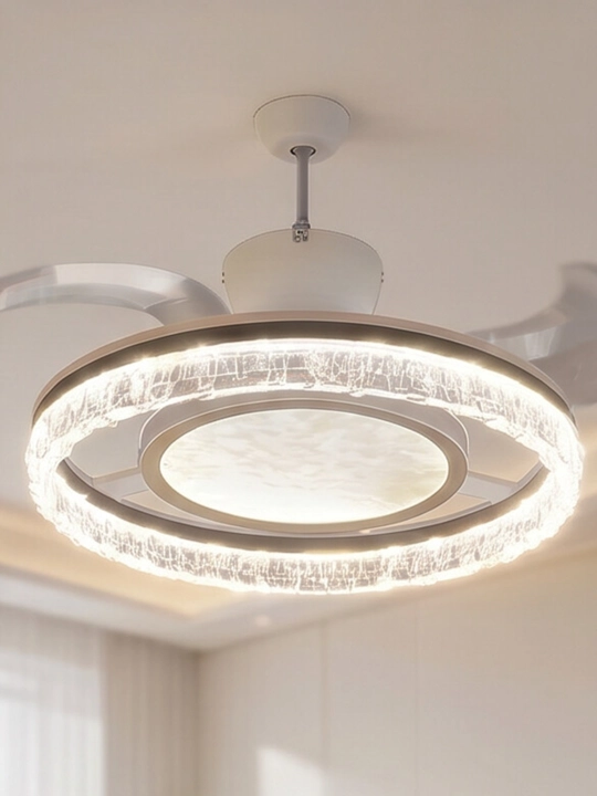 LED люстра с вентилятором 60 см – пульт управления, 3 режима света, 6 скоростей