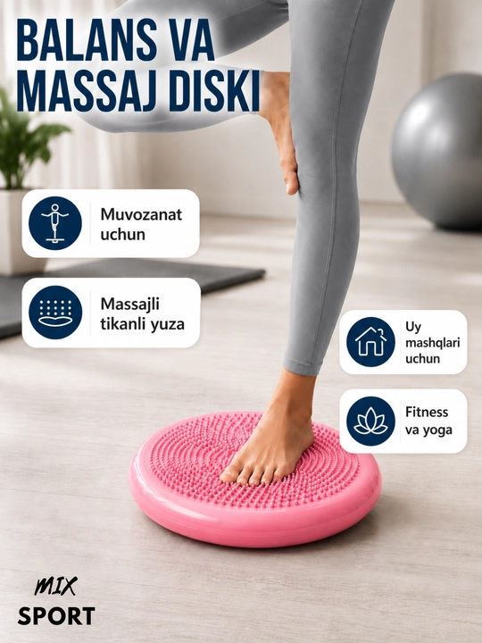Yoga va fitnes uchun yumaloq shakldagi sport muvozanat yostig‘i - 