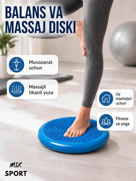 Yoga va fitnes uchun yumaloq shakldagi sport muvozanat yostig‘i - 