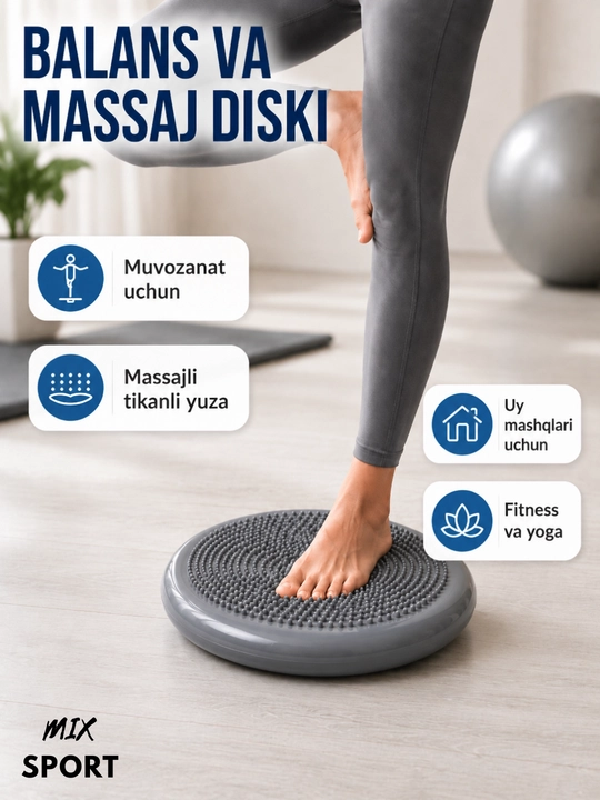 Yoga va fitnes uchun yumaloq shakldagi sport muvozanat yostig‘i - 