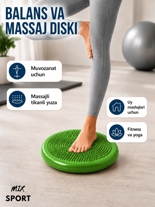 Yoga va fitnes uchun yumaloq shakldagi sport muvozanat yostig‘i - 