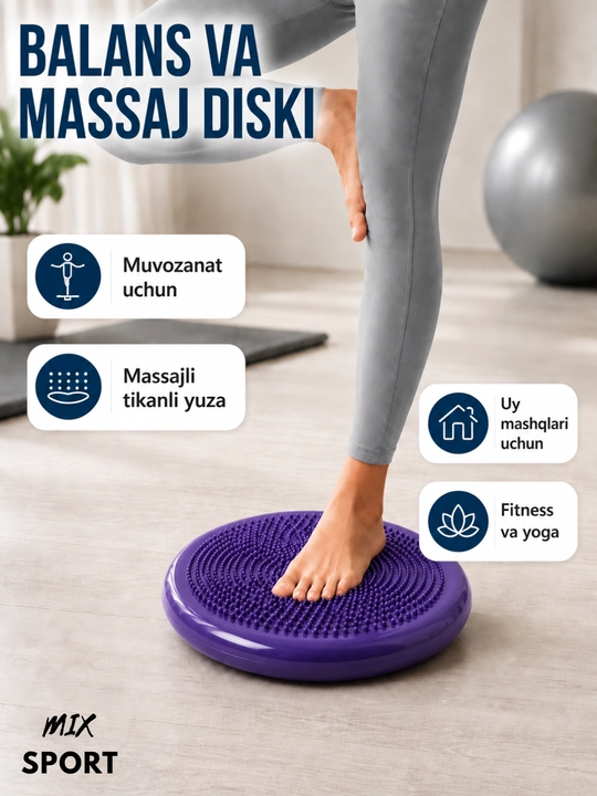 Yoga va fitnes uchun yumaloq shakldagi sport muvozanat yostig‘i - 