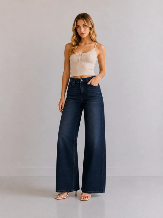 Ayollar uchun keng jinsi shim, 98% paxtа, kuz uchun, S-XL, bir razmer katta yuradi