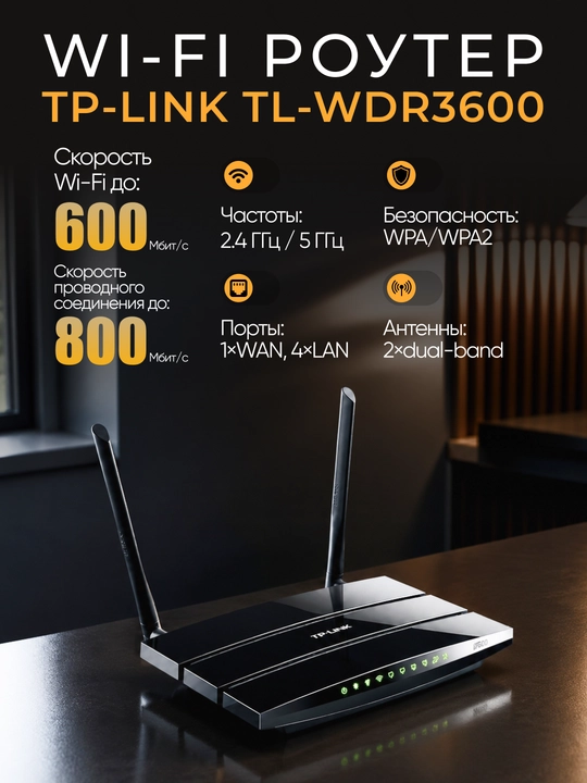 Wi-Fi роутер TP-Link TL-WDR3600 - 