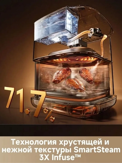 Аэрогриль Dreame AF10 Tasti Airfryer, 7.6 л, Cyclonic 360°, 2800 Вт, 8 режимов, чёрный