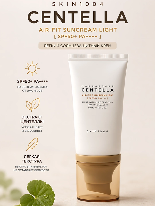 Солнцезащитный крем, SPF крем, CENTELLA: air-fit SPF30, water-fit SPF50 - 