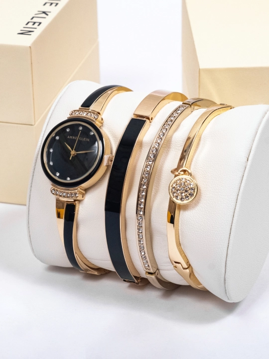 Anne Klein AK2716 ayollar soati, uchta bilaguzuk to‘plami - 