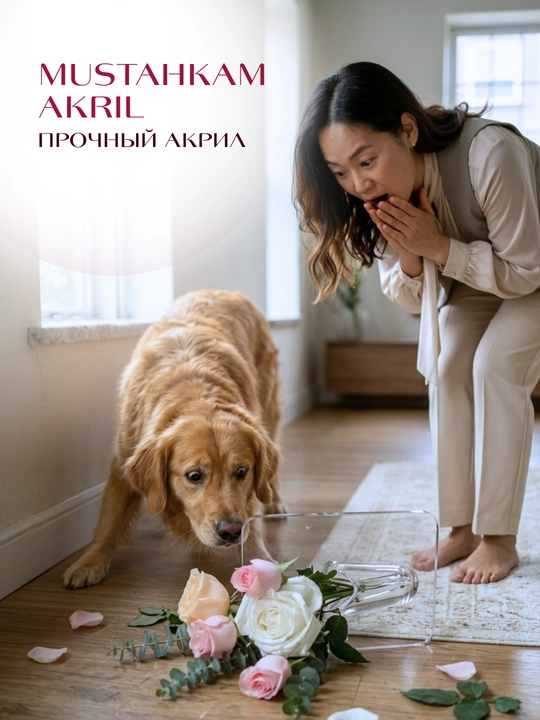 Мini vaza guldon akril