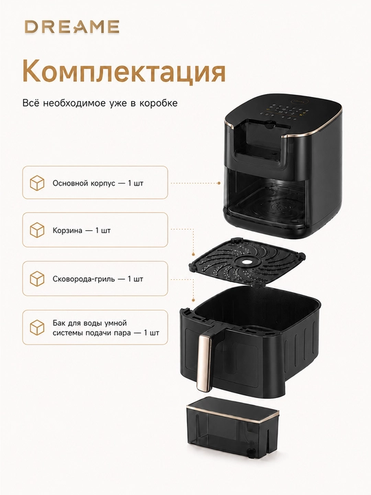 Dreame Tasti Airfryer AF10/AF30/PT60/DZ30 aerogrill, 7,6 litr, 1500-3000 Vt