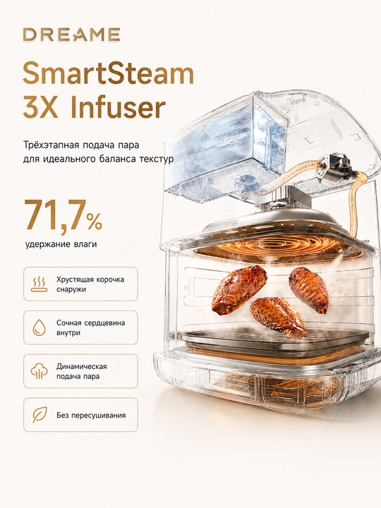Аэрогриль Dreame Tasti Airfryer AF10/AF30/PT60/DZ30, 7.6л, фритюрница 1500-3000 Вт