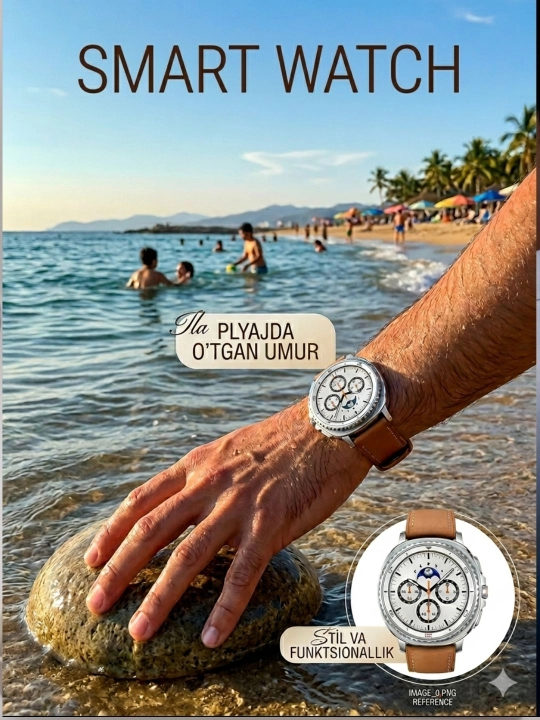 Smart watch smart soat, erkaklar va ayollar uchun, Bluetooth orqali SMS va qo'ng'iroqlar