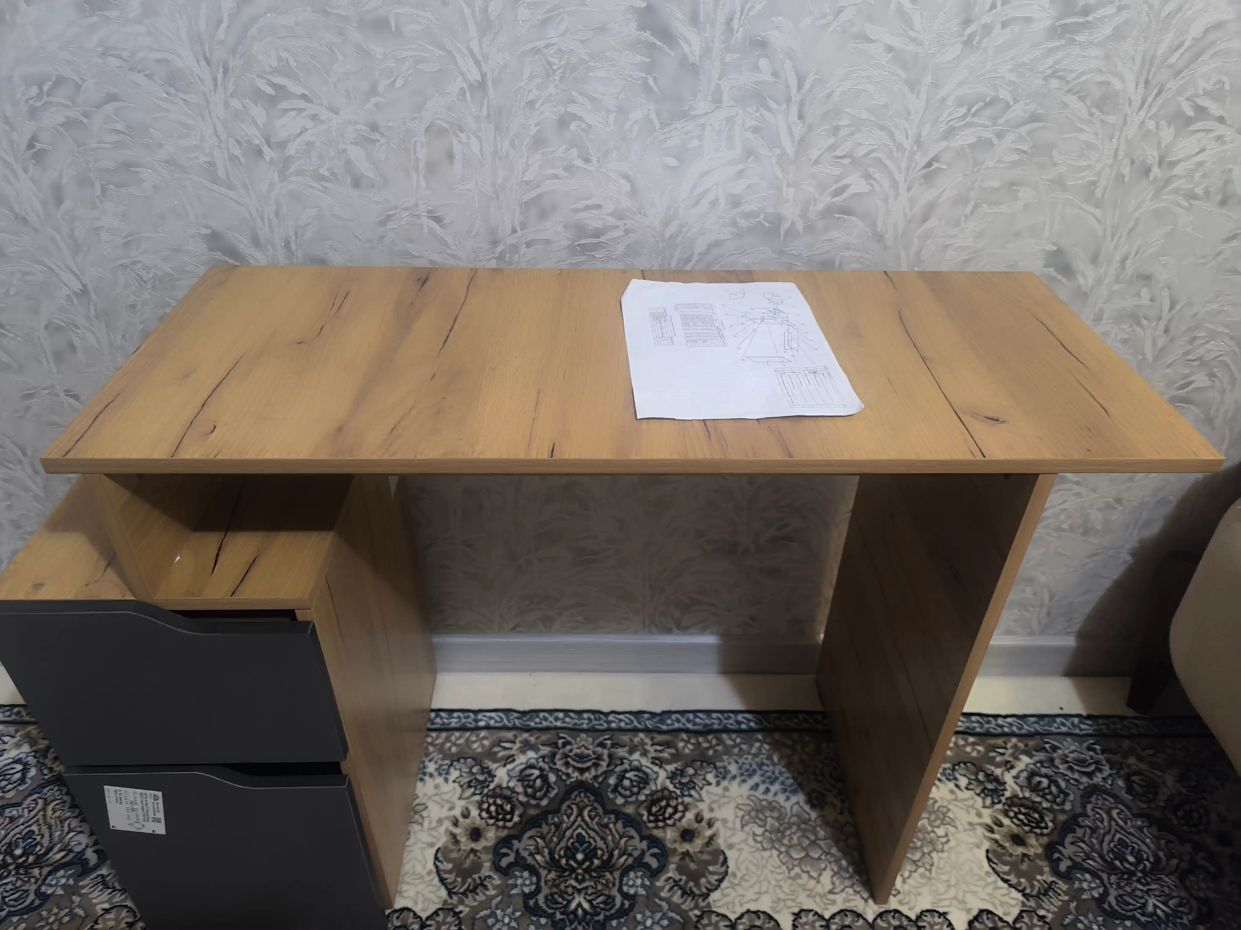 Письменный и компьютерный стол FAR11, 100×40×75 см, с ящиком и шкафчиком