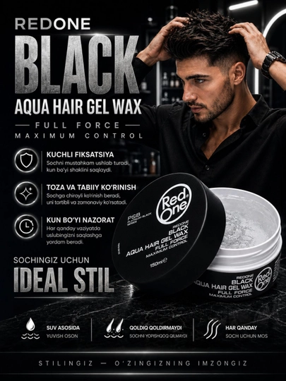 Aqua Gel-Wax для всех типов волос REDONE Wax, мега фиксация, 50 мл - 