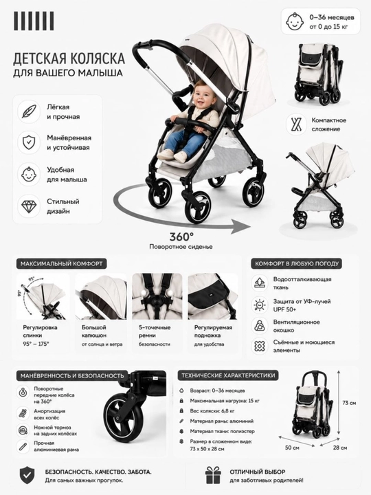 Burbay 360° bolalar kolaskasi - 