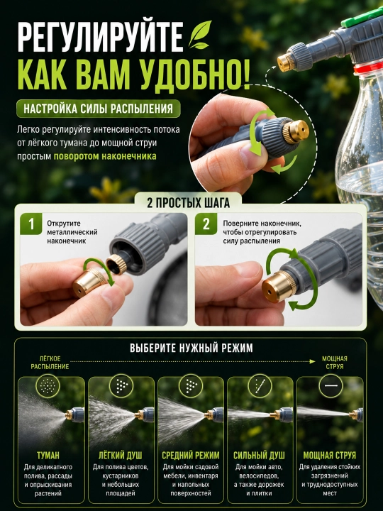 Plastik butilkalar uchun purkagich nasadka
