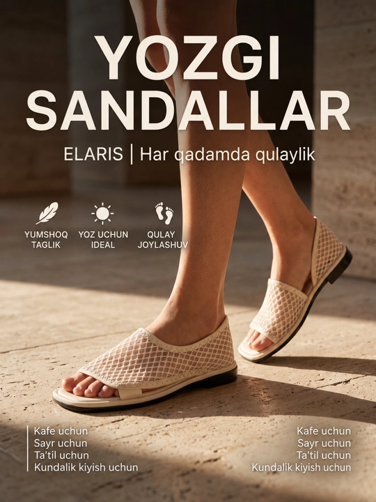 Qizlar va ayollar uchun bosonojkalar, bahor-yoz-kuz, 36-40, zamonaviy, qulay, ELARIS
