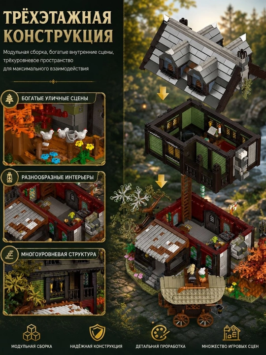 Katta Jiestar konstruktori Titanic Central Perk vokzal kitob do‘kon shahar binolari