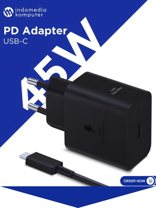 Android uchun 45W Type-C zaryadlovchi qurilma, tezkor zaryad, adapter + 1 m kabel - 