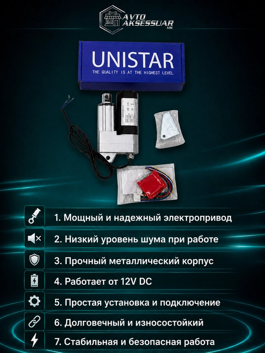 Elektr aktuator ruchnik UNISTAR YNT-09 4000N, 12V, 30 mm, IP66, ovozsiz linear privod