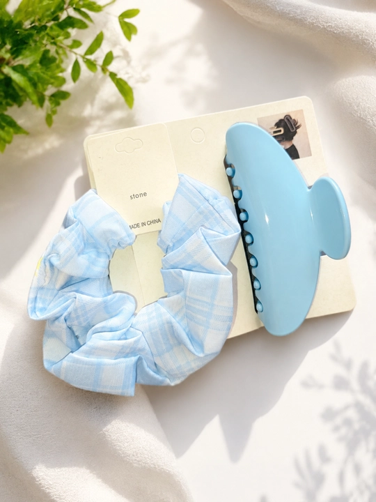 Korean Style Hair Set — Ayol qizlar uchun rezinka va soch qisqichi to'plami - 