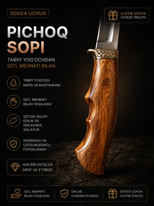 Premium pichoqlar nabori 7 ta, оshxona, ov va qassoblar uchun