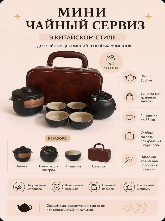 Xitoycha uslubdagi choynak to'plami - 