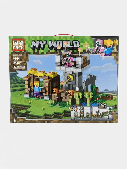 Конструктор My World PRCK, 438 деталей, Башня и дом 2 в 1