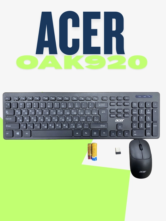 Acer OAK920, simsiz klaviatura va sichqoncha to‘plami, klavitura, sichqoncha