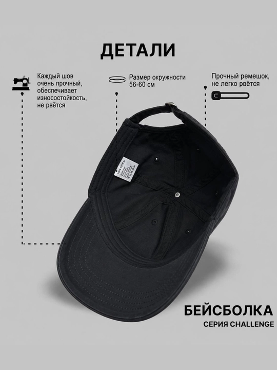 Минималистичная бейсболка, унисекс из дышащего хлопкового материала