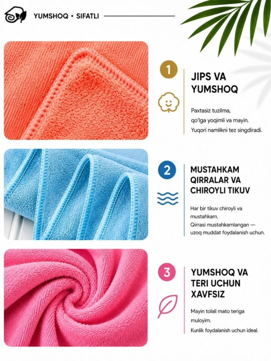 Sport sochiq 30x100 sm, mikrofiber tez quriydigan sochiq, fitnes, yoga va sport zali uchun