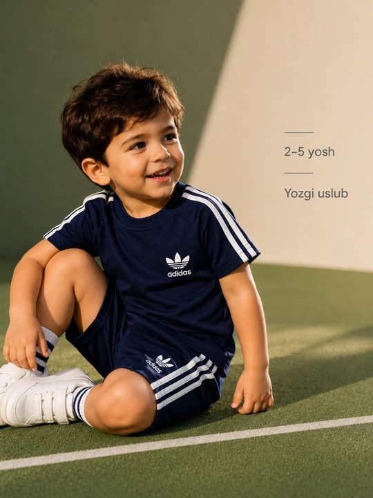 O‘g‘il bolalar uchun yozgi sport seti, futbolka va shortik, 2-5 yosh