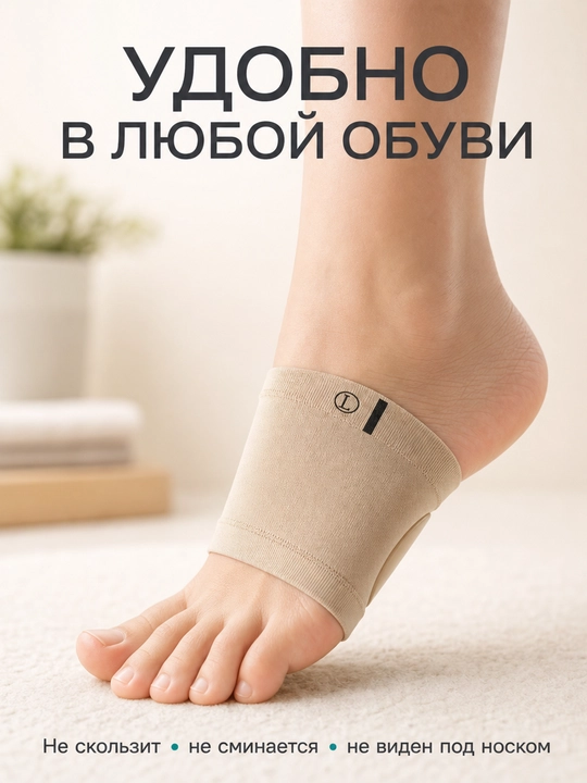 Ортопедические стельки силикон — амортизация, супинатор, унисекс