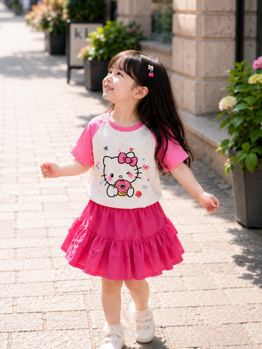Комплект Hello Kitty для девочки, для девочек, Юбка с футболкой для девочки
