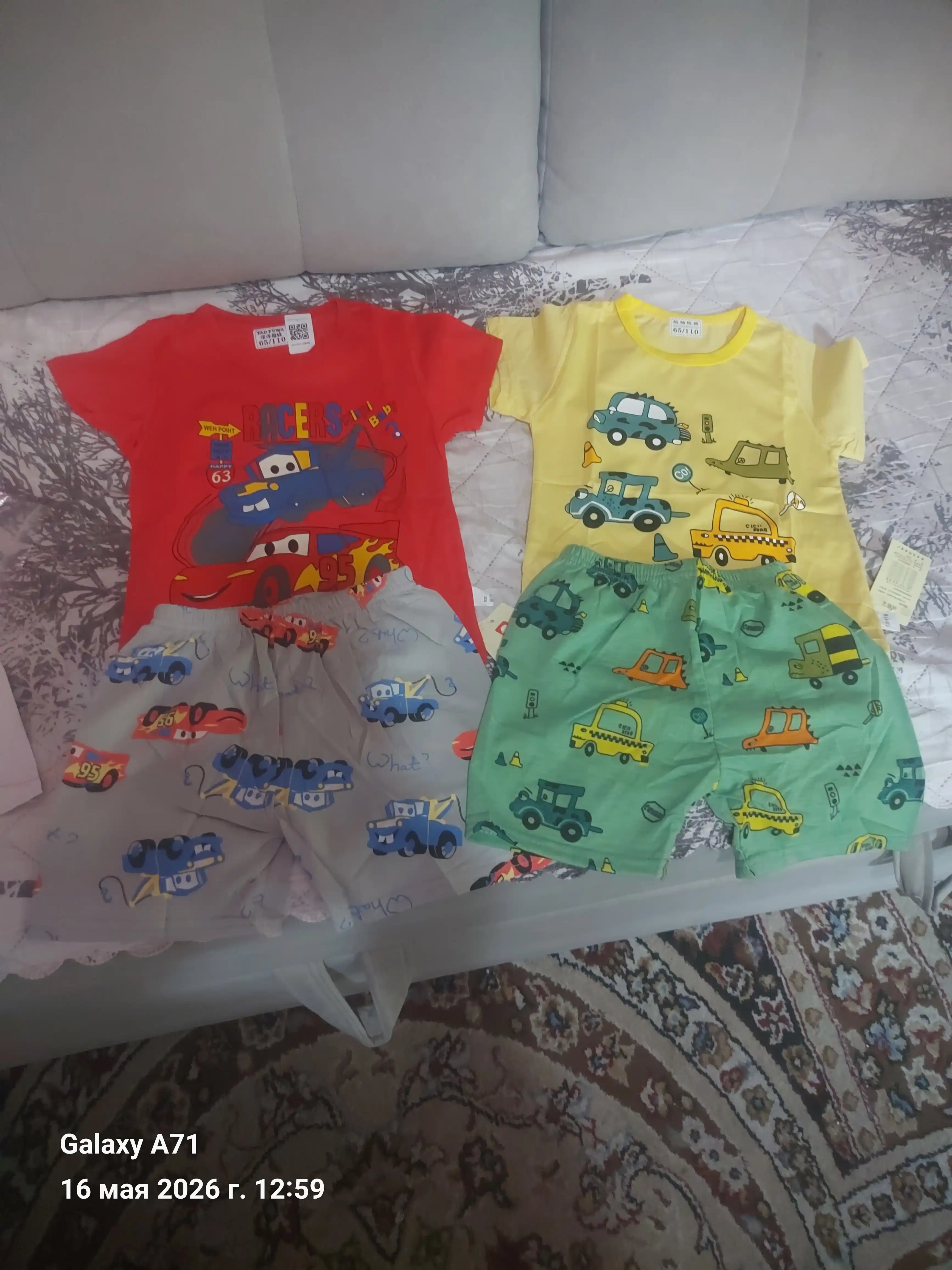O`g`il va qiz bolalar uchun futbolka va shortik to‘plami, uy kiyimi pijamasi